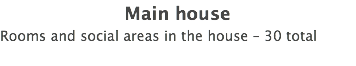 Main house Rooms and social areas in the house – 30 total